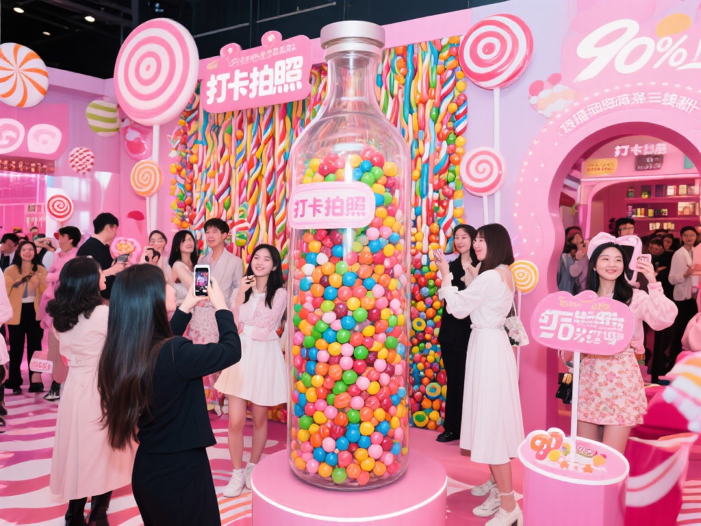 此外，通过精心布置的场景，例如装满彩色糖果的巨型玻