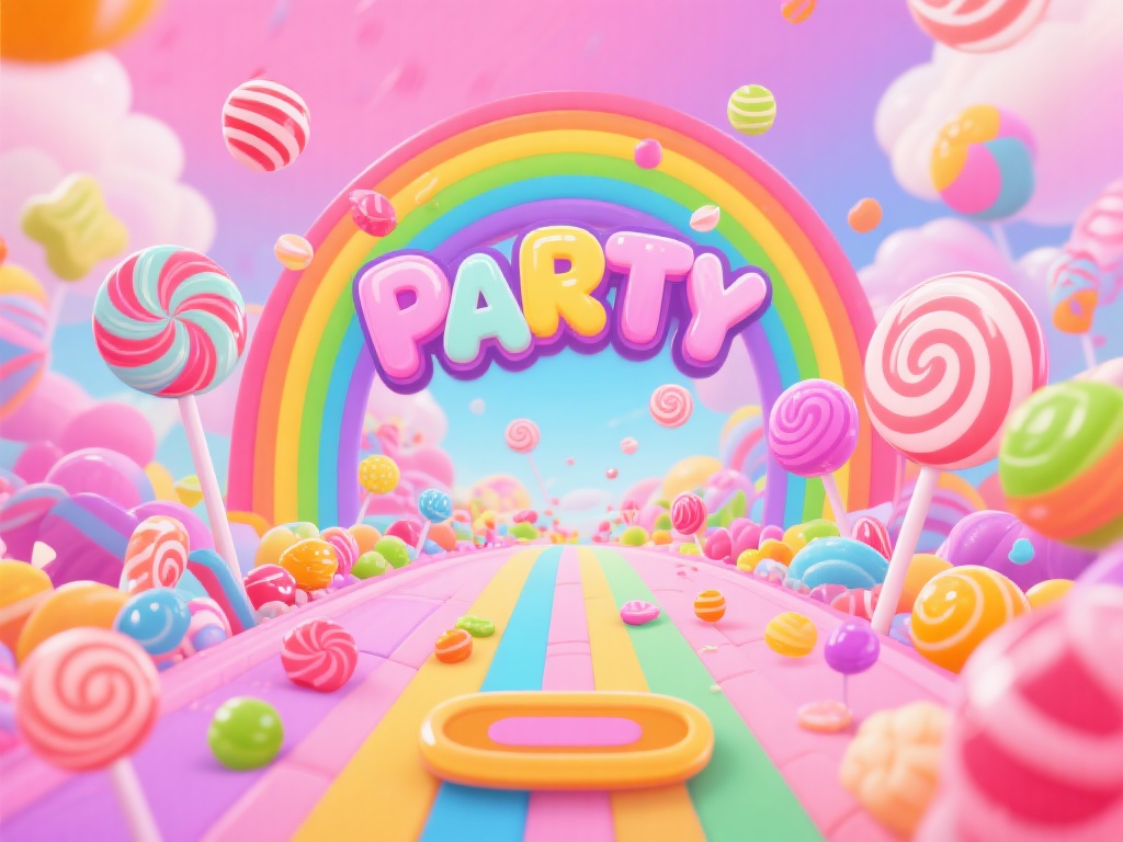 甜美设计与视觉享受
糖果派对的设计充满活力，其彩