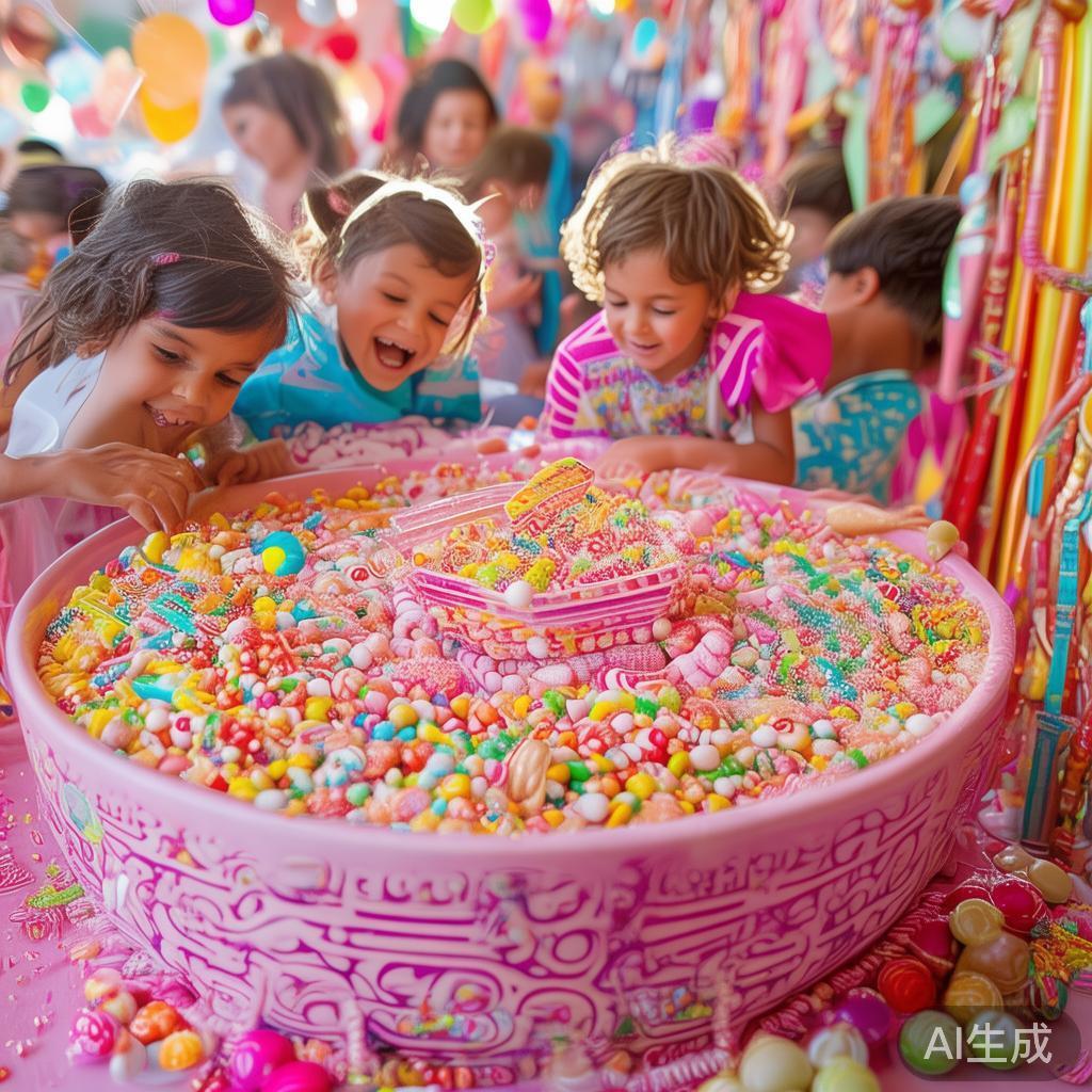 在这场派对中，最吸引眼球的无疑是丰富的糖果体验和趣